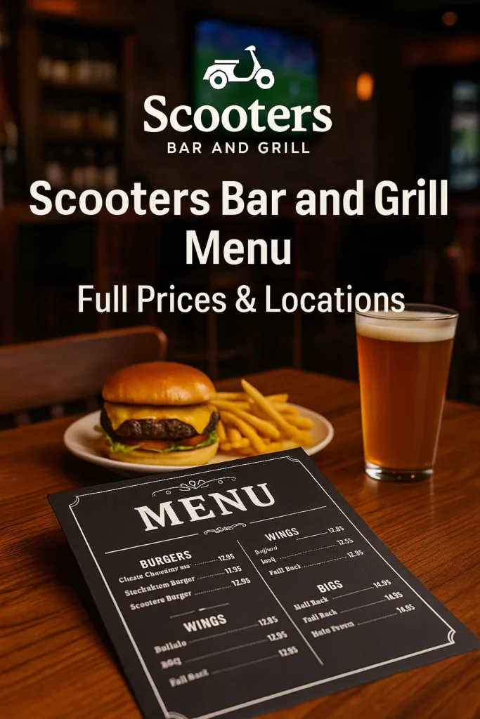 Scooters Bar And Grill Menu Scooters Bar and Grill Menu